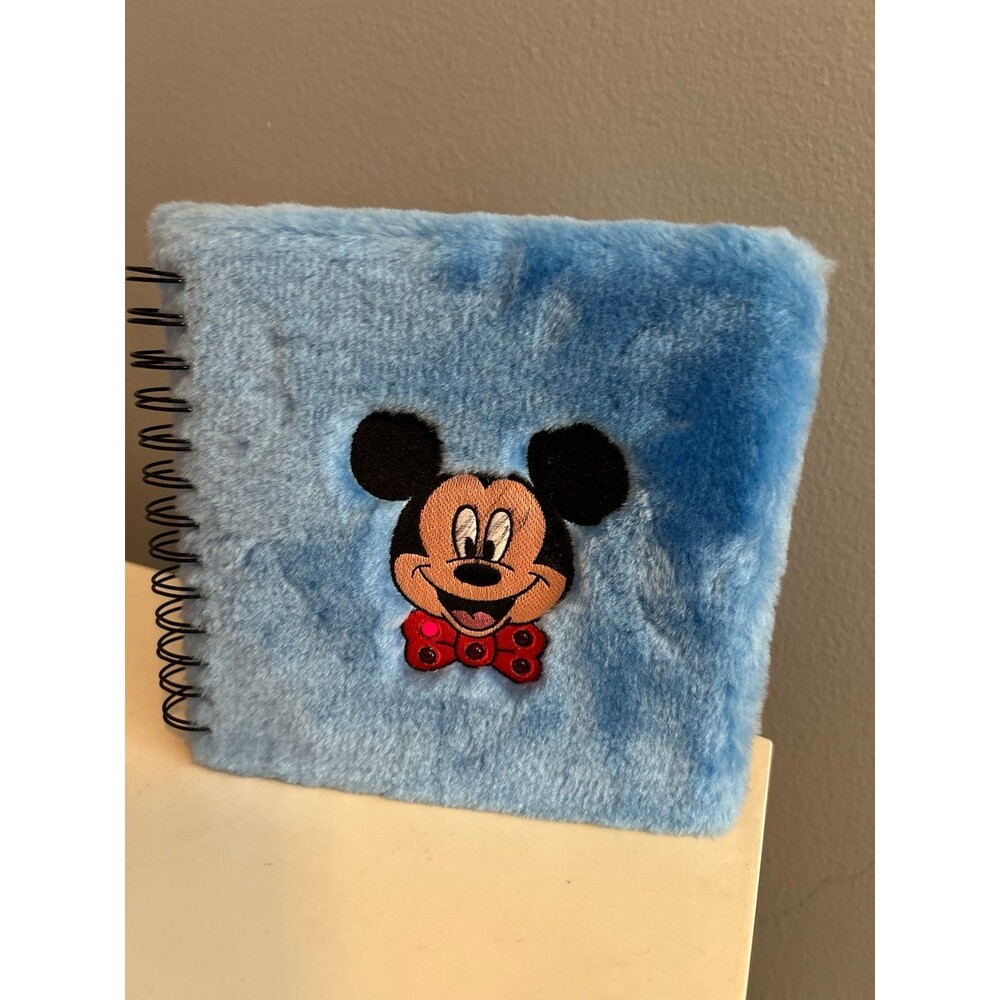Disney Mickey Mouse Autograph Book with Blue Fuzzy cover